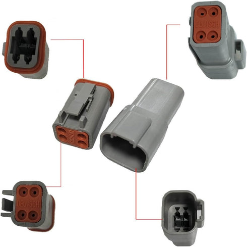 DT 4 Pin Connector Kit, 16-20 AWG Waterproof Electrical Terminal Block Kit (5 Set)