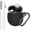 Google Pixel Buds Pro Case Cover 2022 with Cleaner Kit, Soft Silicone Shockproof Protective Case with Carabiner (Black)