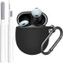 Google Pixel Buds Pro Case Cover 2022 with Cleaner Kit, Soft Silicone Shockproof Protective Case with Carabiner (Black)