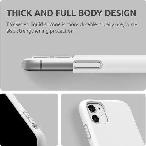 iPhone 11 Case - SURPHY Compatible with Thickening Design Liquid Silicone (with Microfiber Lining) - White