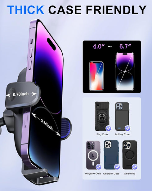Reusable Velcro Phone Holder Car Mount, Universal Dashboard Windshield Phone Mount, 360° Rotation Compatible with iPhone