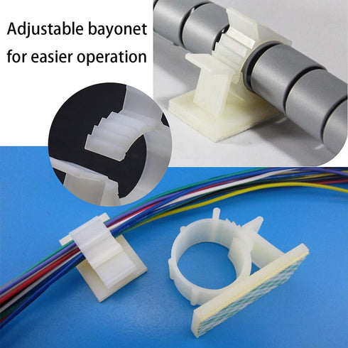 25PCS White Adhesive Backed Nylon Wire Adjustable Cable Clips
