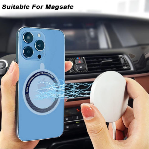 12 Pcs Magnetic Wireless Charging Metal Ring Kit, Ultra Thin Notched & Round Conversion for MagSafe iPhone