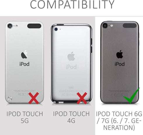 kwmobile Crossbody Case for Apple iPod Touch 6G / 7G, Transparent TPU Cover with Neck Strap - Transparent/Black