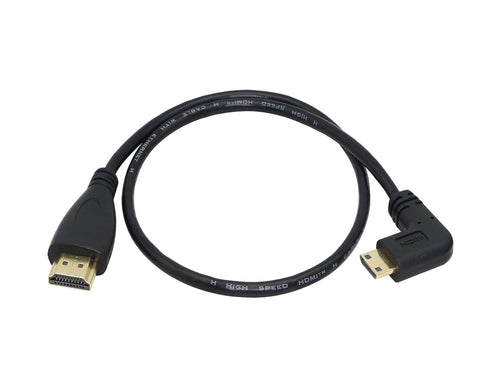 CERRXIAN 50cm 19.6inch High Speed Gold Plated Mini HDMI Left Angle Male