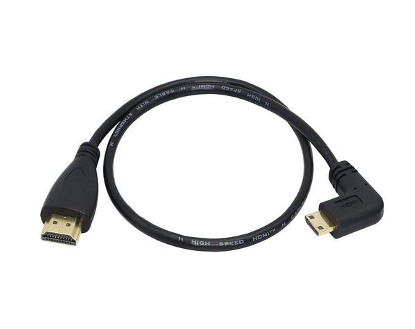 CERRXIAN 50cm 19.6inch High Speed Gold Plated Mini HDMI Left Angle Male