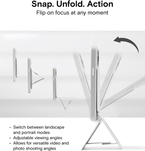 MOFT Phone Tripod Stand for iPhone 16/15/14/13/12 Series, Strong Magnets, Angle Adjustment, MagSafe Compatible, Seafoam