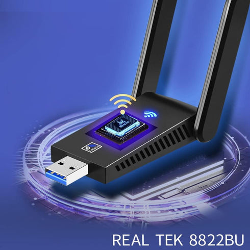 AC1300 Dual Band WiFi Wireless Network Card + BT 5.0 Adapter, USB 3.0 1300M 802.11ac Bluetooth 5.0 for Laptop PC.