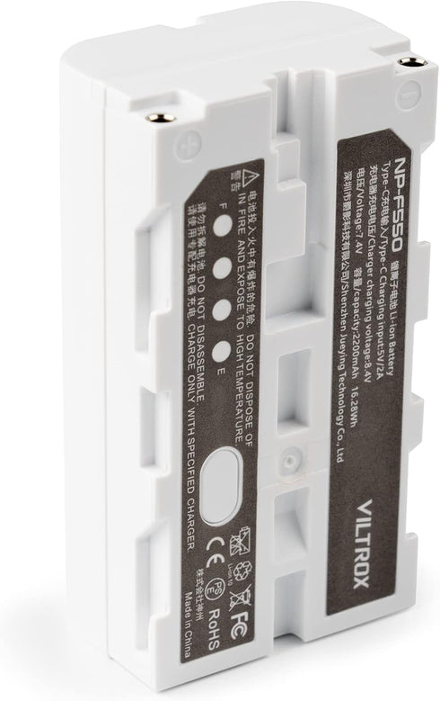 VILTROX 2 Pack NP-F550 2200mAh NP-F970 F960 F950 F770 F750 F570 F550, Battery, Replacement of Sony Compatible Godbox