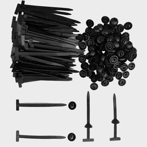 GIroiyai 100 Pcs Nylon Universal Cable Tie Buckle Heavy Duty Sided Snap Fit