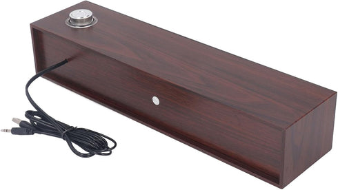Diyeeni 3.5mm 1.2m Wooden Computer Speaker, USB Powered PC Speakers, HiFi Stereo Sound Computer Sound Bar for Desktop