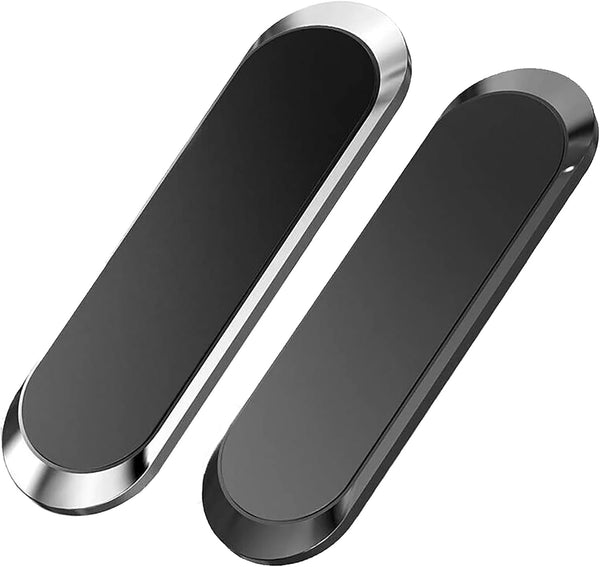 SALEX Flat Magnetic Phone Mounts 2 Pack, Black & Silver Cell Phone Holder for Car Dashboard and Wall Mount