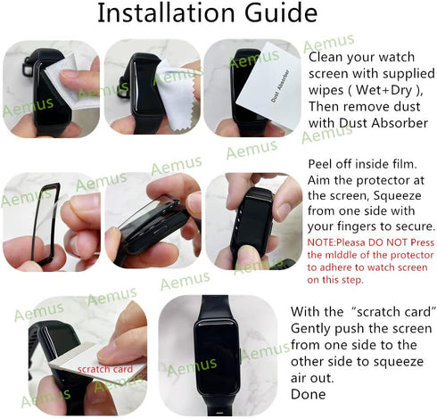 Screen Protector for Galaxy FIT 3 Fitness Tracker, 3 Pack 3D Full Coverage PMMA Protective Film for Fit 3 Smart Watch