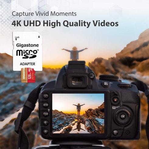 Gigastone 128GB Micro SD Card 2-Pack, 4K Video Recording for GoPro, Action Camera, DJI, Drone, R/W up to 100/50 MB/s