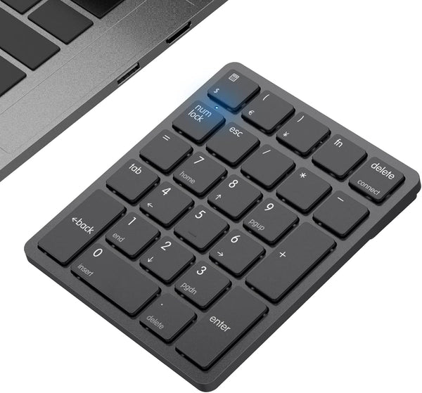 havit Bluetooth Number Pad, Wireless 26 Keys Mini Numeric Keypad, Rechargeable for Laptop, Desktop, PC - Black