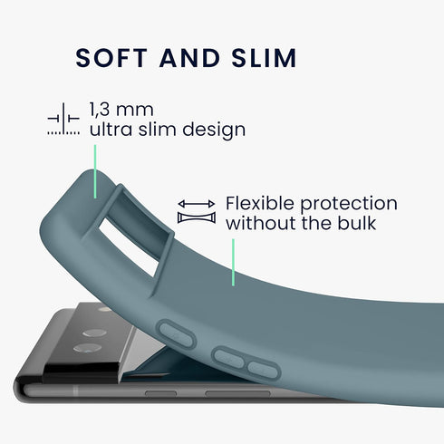 kwmobile Case Compatible with Google Pixel 6, Soft Slim Protective TPU Silicone Cover - Arctic Night
