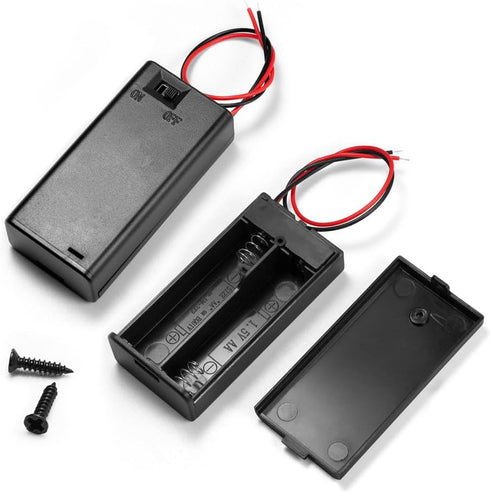 LampVPath (Pack of 2 2 AA Battery Holder with Switch, 2X 1.5V AA