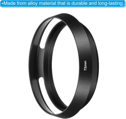 PATIKIL 72mm Lens Hood, 2Pcs Standard Vented Matte Surface Anti-reflective Hollow Hood for Universal Camera Lens