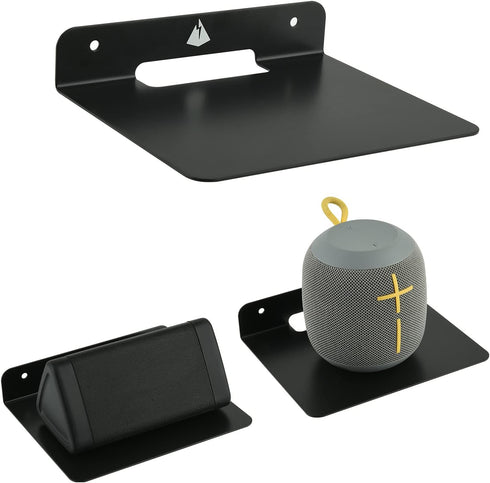 TXEsign Small Floating Shelves, 6" Speaker Shelf-2 Pack, Metal Mount Shelves for Bluetooth Speaker, Webcam, Cell