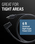 C2G 6FT 90 (24240) Premium Degree Replacement AC Power Cord - Durable Power Cable for TV, Computer, Monitor, Appliance