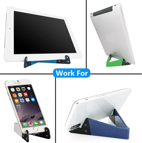 Portable Cell Phone Stand for Desk, 4 Pack, Foldable Pocket Travel Mobile Phone Holder, Upgrade Universal V Smartphone