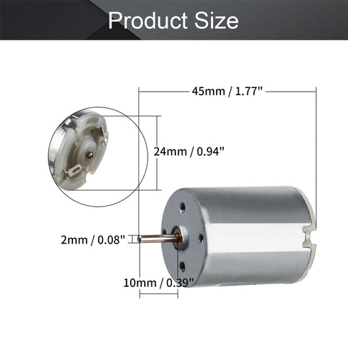 5Pcs 7.2V 13500RPM 0.38A Fielect DC Motor Micro Motor Round Shaft Electric Motor for DIY Airplane RC Boat Toys Model