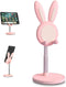 Cell Phone Stand, Adjustable Bunny Phone Holder for Desk, Cute Rabbit Design, Compatible with All Mobile Devices