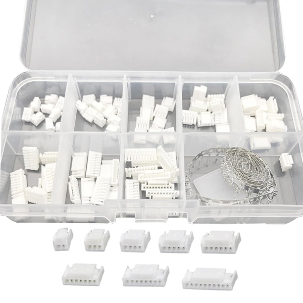 JST GH 1.25mm Connector Kit, 80 PCS Male Housing Plug Connectors with 500 PCS Plug Terminals, 2-10 Pin