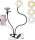 Knox Gear Clip On Selfie Ring Light Stand with Flexible Arm and Interchangeable Cell Phone Holder and Webcam/Camera