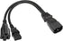 C14 to C13+NEMA 5-15R Y Splitter Power Cord, YACSEJAO 10A/250V IEC 320 Single Male to C13 + NEMA 5-15R (1FT/30CM)