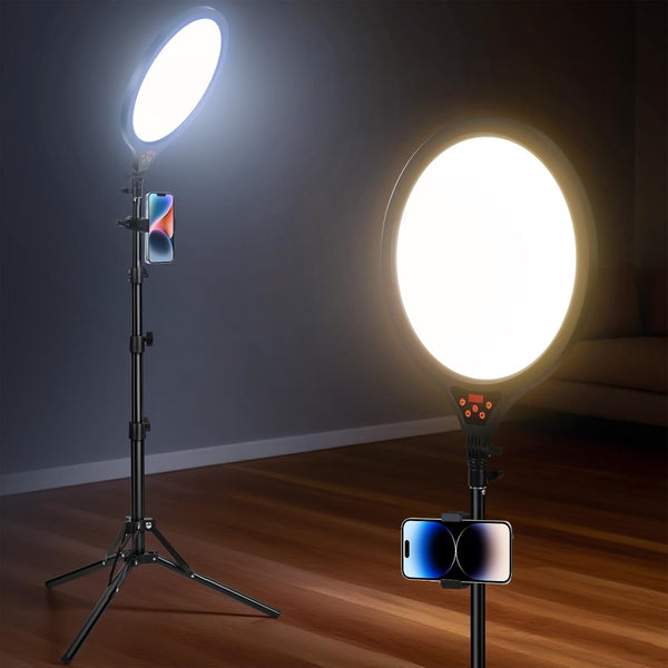 GSYXERGILES Ring Light with Stand, 14" Professional Ring Light Tripod for iPhone, Adjustable
