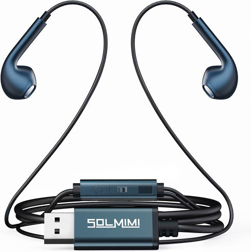 USB Headset with Microphone for PC, 2M USB Earbuds for Laptop, PS4/PS5, Volume Control & Mute, Ideal for Home & Office.