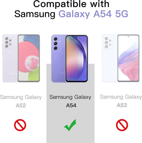 JETech 2 in 1 Case for Samsung Galaxy A54 5G 6.4-Inch with 2-Pack Screen Protector, Tempered Glass Film, Shockproof Bumper Phone Protective Cover Clear Back (Lilac)