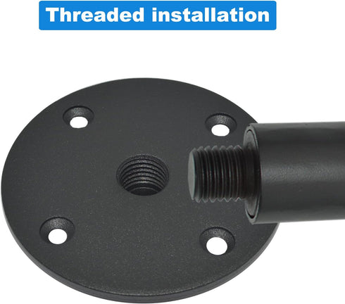 Speaker Mount Adapter with M20 Threading - 4.13"x1", Metal Speaker Stand Top Hat, 105X25mm (2 Packs Black)
