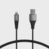 MFi Certified Shield Silver&Black Lightning Cable, 3 Ft, Reinforced Kevlar Charger for iPhone 12, SE, 11, X, 8, 7, 6,