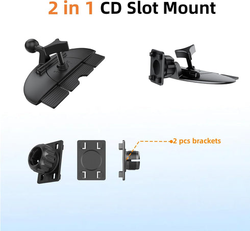 Epronic 17.2mm 7-10.26 inch Portable Car GPS Mount, Ball Adapter CD Slot for Phone Holder, Magnetic Mount, Compatible