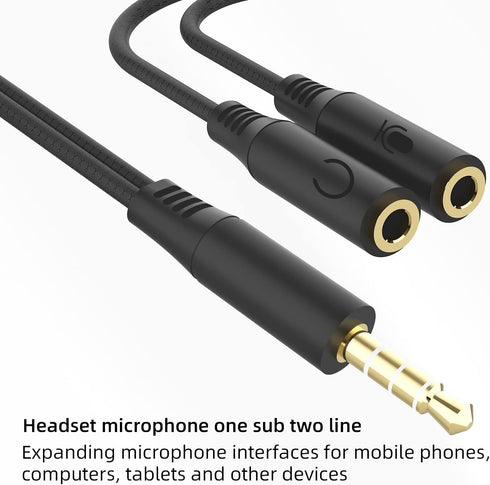 Headphone Splitter Adapter, 3-in-1 Pack, 3.5mm Male to 2 Port 3.5mm Female & 3.5mm Female to 2 Port 3.5mm Male Aux
