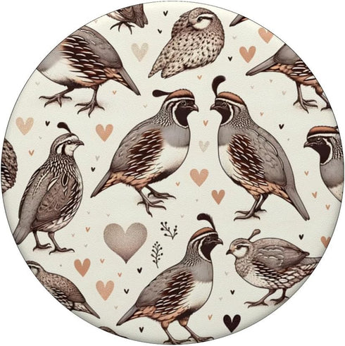 Aesthetic Beautiful Quail Pattern PopSockets Standard PopGrip