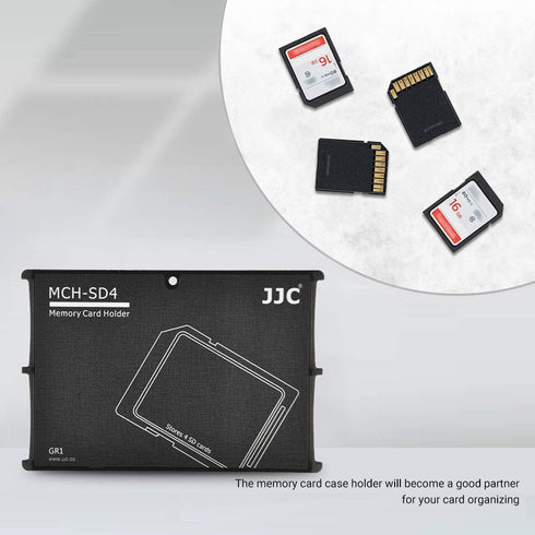 4 Slots Ultra-Thin SD Card Holder Case, Lightweight Portable Organizer for SD, SDHC, SDXC Memory Cards
