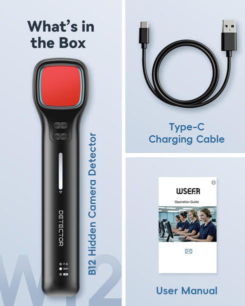 WSEF.R 7 4 Hidden Camera Detectors with Viewfinder Bug Detector & Spy Camera Finder, Perfect for Hotels, Car, Travel