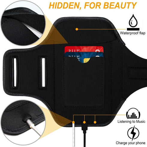 Running Armband for Google Pixel 8/7/6/6 Pro/5a/4XL/3a XL/3 XL, Exercise Case with Card Slot (Black)