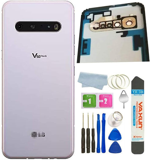 V60 5G Back Glass Cover Replacement for LG V60 ThinQ 5G, Housing Door with Camera Frame Lens and Waterproof Tape