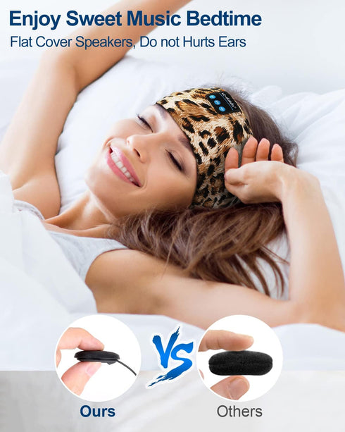 LC-dolida Bluetooth Sleep Headphones, Thin HD Stereo Speakers for Side Sleepers, Perfect for Sports, Yoga, Travel