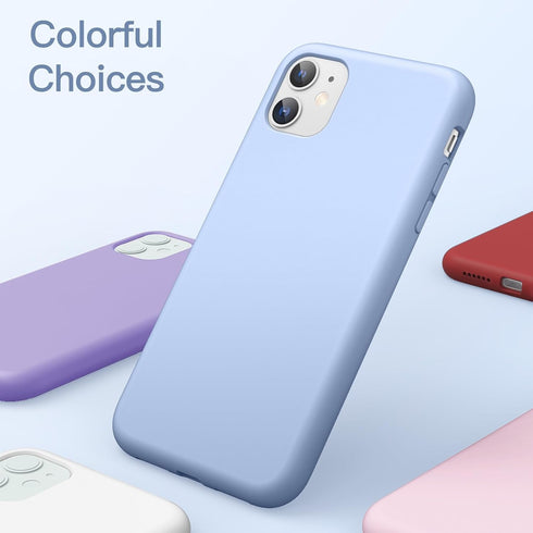 JETech Silicone Case for iPhone 11 (2019) - 6.1-Inch, Silky-Soft Touch Full-Body Protective Case, Light Blue