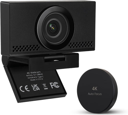 MEGREZ 4K Webcam with Microphone, AutoFocus HD USB C Web Camera with Privacy