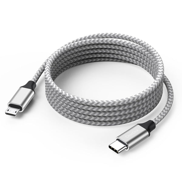 USB C to Micro USB Cable 10ft, Micro USB to USB Type C Adapter Cable for Charging Data Transmission, Braided Male to
