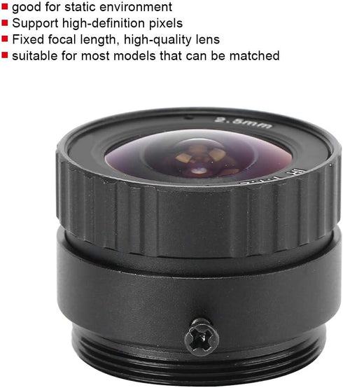TEUOPIOE 2.5mm 3MP 2.5mm 3MP F1.2 1/2.5 Camera Lens, Definition HD CS Mount Focus Fixed CCTV Lens for Camera