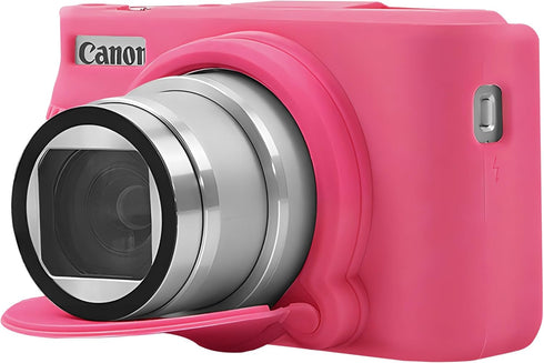 Canboc Rosered Silicone Case for Canon PowerShot SX740 SX730 Digital Camera, Soft Cover with Detachable Lens