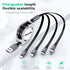 Multi Charging Cable 2Pack 4Ft - Retractable 4 in 1 Fast Charger for Cell Phones, Tablets, IP, Samsung Galaxy & More.