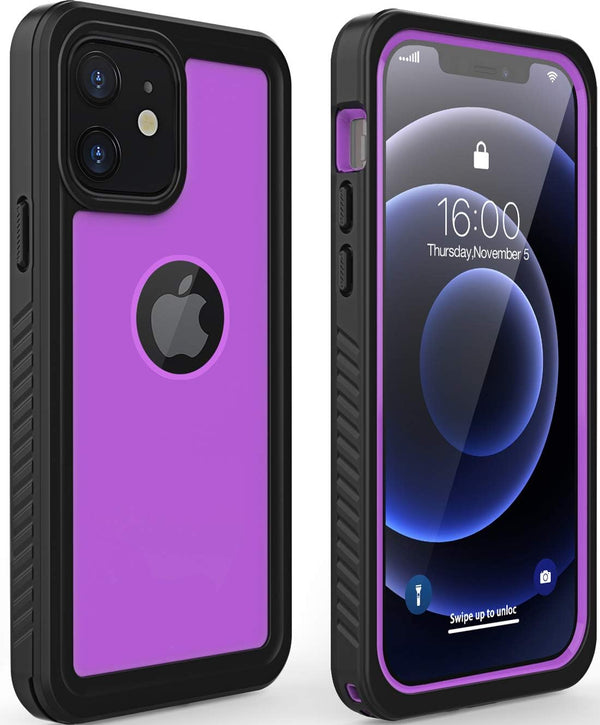 Diverbox Waterproof Case for iPhone 12, IP68 Full-Body Hard Case with Built-in Screen Protector for Underwater Use
